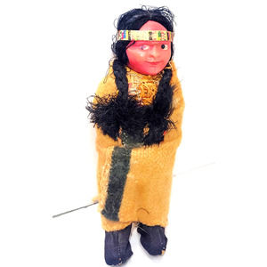 5" 50's Vintage Celluloid Indian in Blanket Made in Japan
